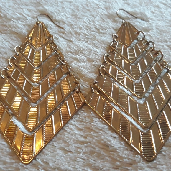 Jewelry - DONATED - 
 Gold Tribal Chevron Earrings